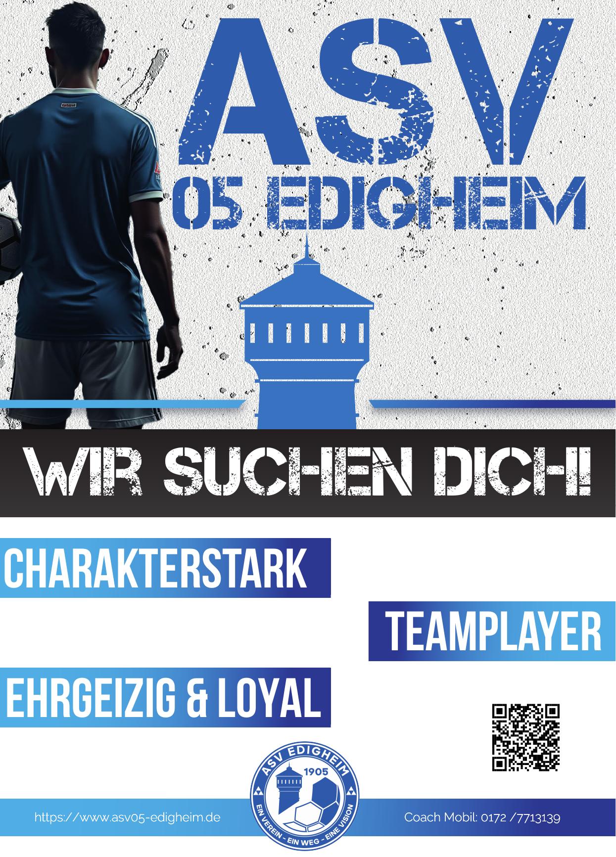 ASV Edigheim Recruiting Poster – Wir suchen Dich